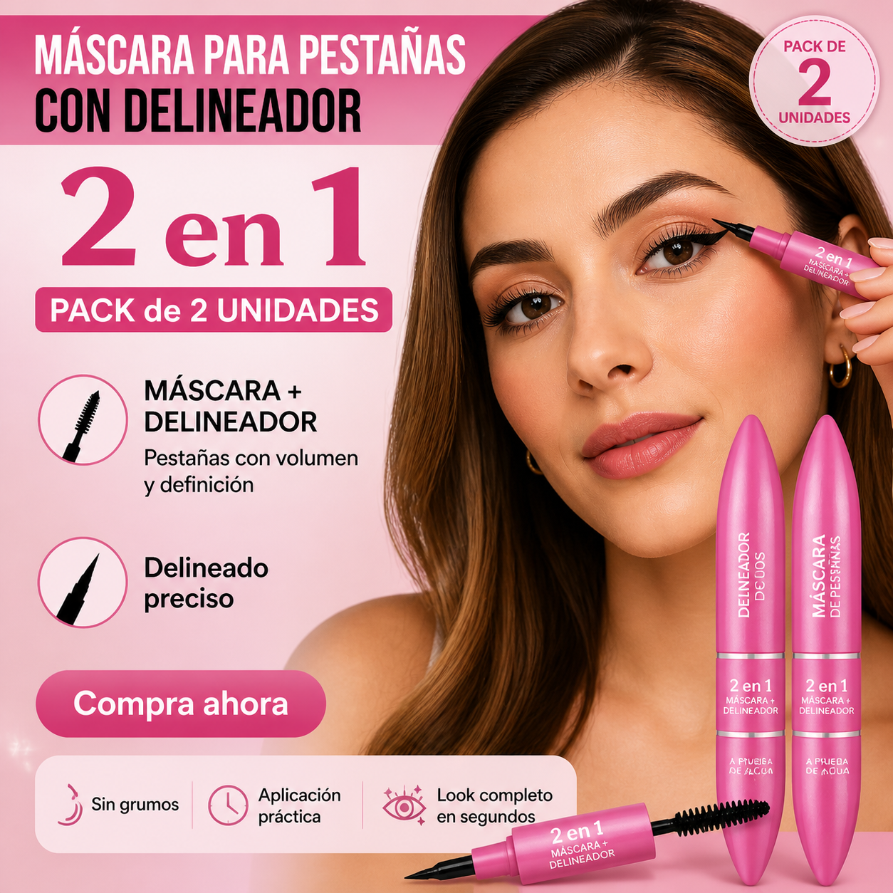 Máscara de pestañas y Delineador - 2X1