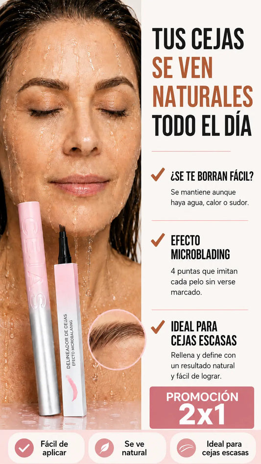 Lápiz cejas impermeable 4 puntas 2x1